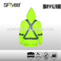 2015 de alta visibilidad reflexiva seguridad hoodie largo con 100% poliéster polar, CSA Z96-09 CLASE 3